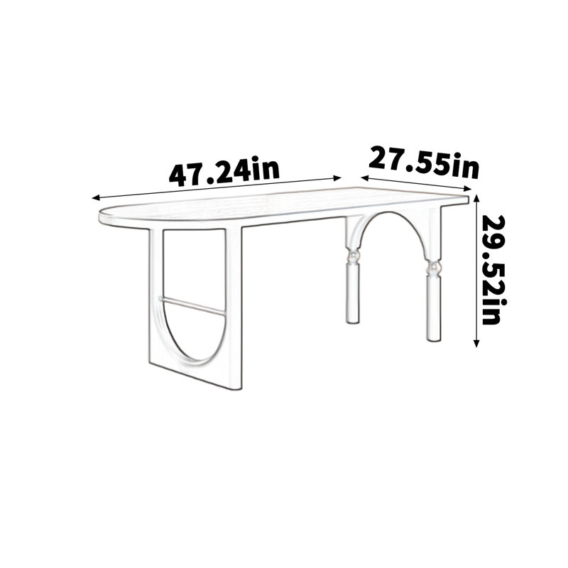 Solid wood small-sized semi-circular desk
