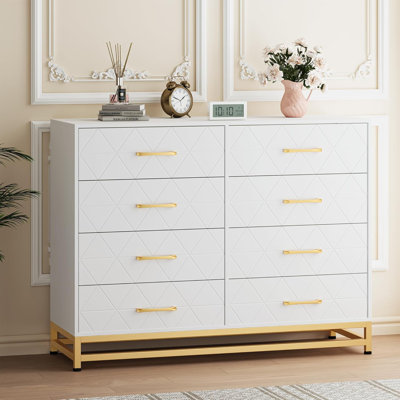 Pink 8-Drawer Dresser with Soft-Close Glides & Anti-Tip Kit