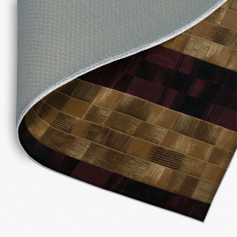Tapis d'intérieur et d'extérieur à carreaux brun, Rectangulaire 2 pi x 3 pi