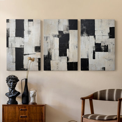 Abstract Series CXIII -Set Of 3 Gallery Wrapped Canvas -Ready to Hang