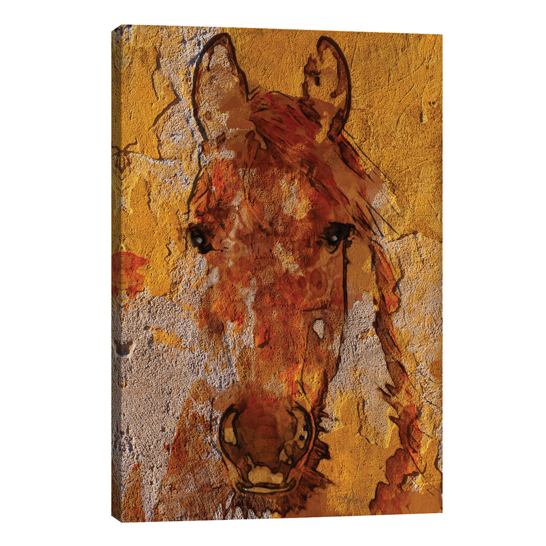 'Yellow Horse' Painting on Wrapped Canvas