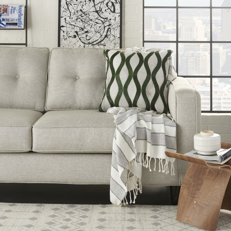 Housse et insert de coussin carré en cuir / suède