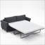 Canapé-lit convertible 2 en 1 80,7 po avec matelas 63 po x 70,9 po Sofas pour salon / chambre à coucher | Gris clair | Tissu + métal