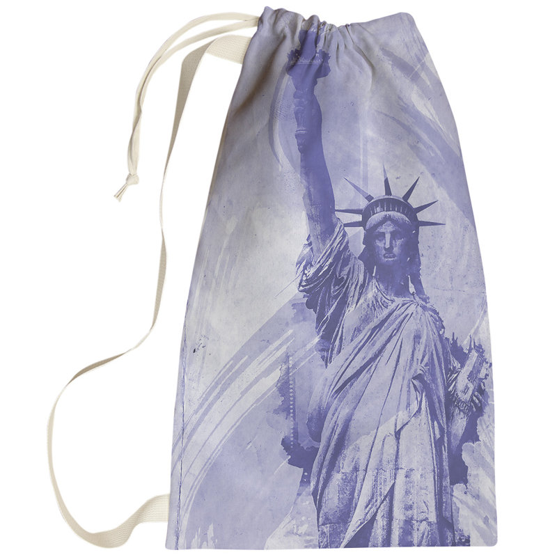 Swindell Fabric Laundry Bag with Handles, Small ( 64" H x 20" W x 1.5" D), Blue