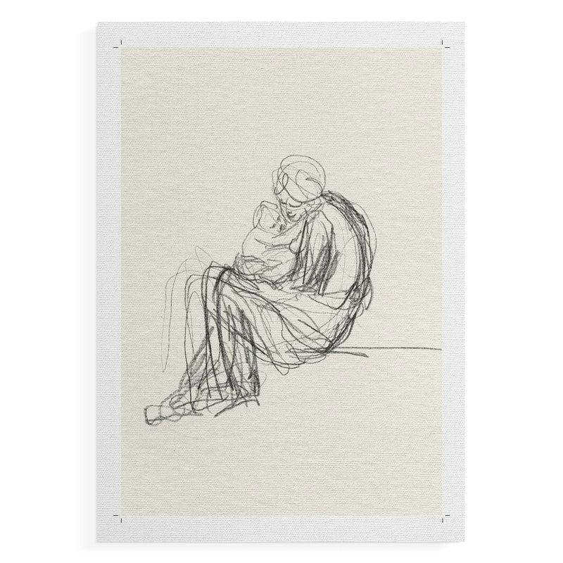 Croquis rétro Lxxix - impression sur toile seulement - non encadrée, H 27 po x l 18 po