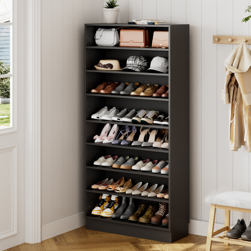 Range-chaussures 40 paires avec tablettes réglables, Noir, noir, noir, noir
