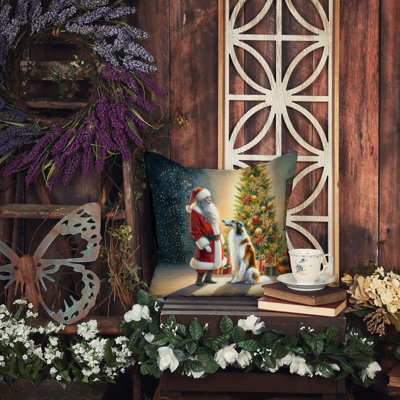 Coussin décoratif Borzoi and Santa Claus