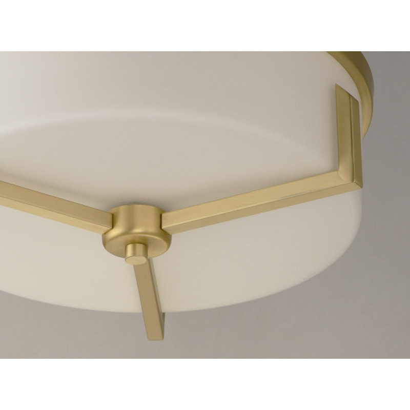 Rosolio Glass Flush Mount, Satin Brass