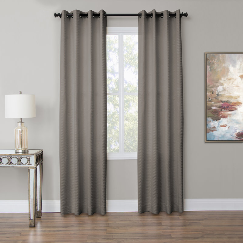 Aria Semi Sheer Curtain Single Panel, Spruce, 50" W x 96" L
