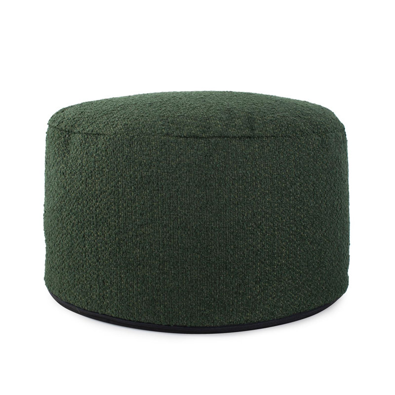 Upholstered Pouf, Barbet Forest Polyester, 12" H x 22" W x 22" D 