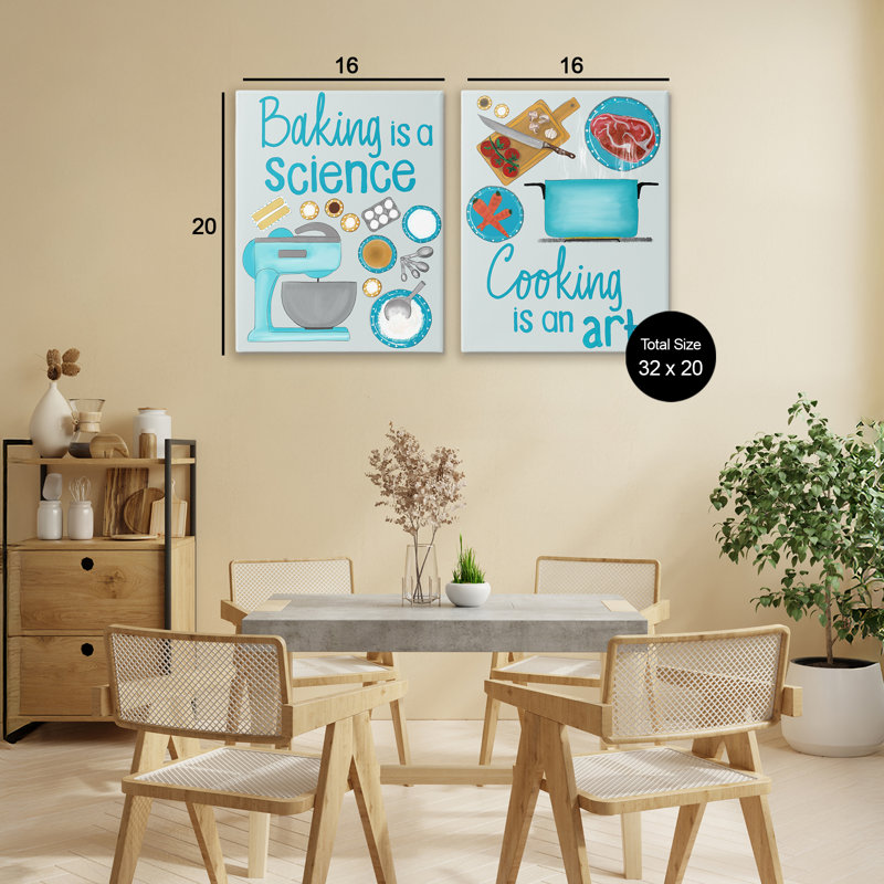 Ensemble de toiles de cuisson et de cuisson 2 pièces, conception par Christine Becker, H 20 po x l 16 po