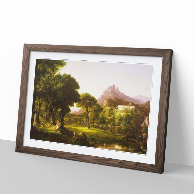 Dream of Arcadia by Thomas Cole - Picture Frame Painting, 27cm H x 36cm W x 2cm D, Walnut Framed