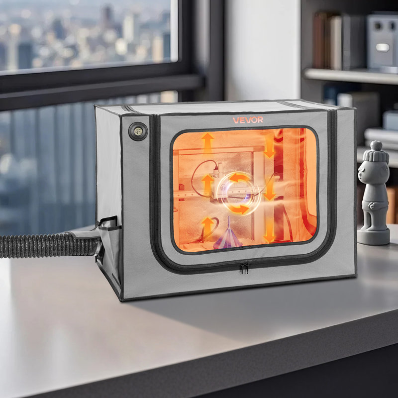 Enceinte pour imprimante 3D avec ventilation, tente d'imprimante 3D en tissu Oxford 600D imperméable à l'eau de grande taille, étui de protection à température constante avec DEL, conçue pour le bambou Lab1, gris
