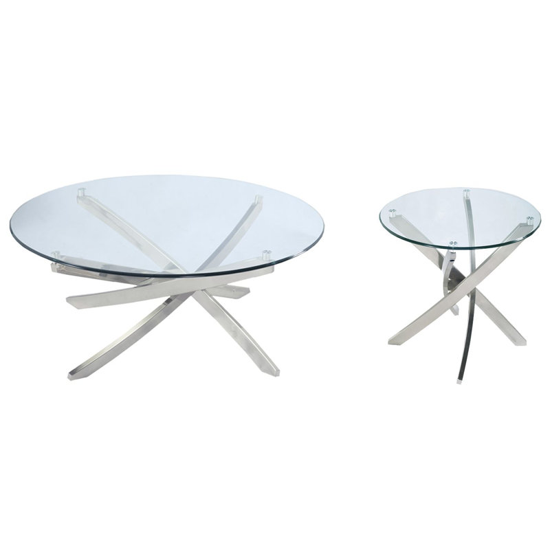 Madison Round Cocktail Table With End Table, 2 Pieces: Coffee Table, End Table