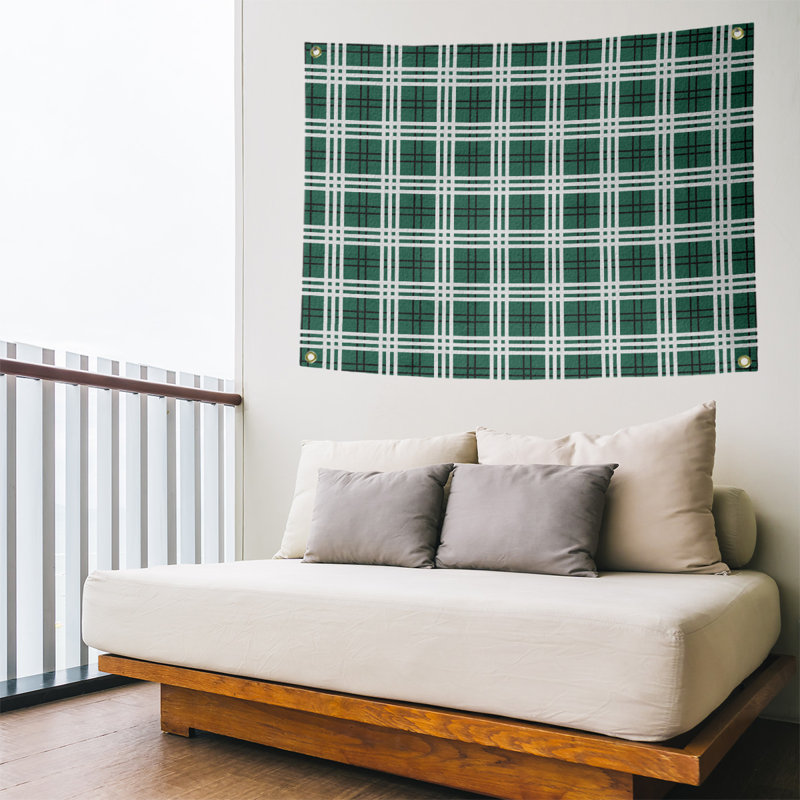 Tapisserie en polyester New York Fly, H 50 po x l 59 po, Vert / noir / blanc