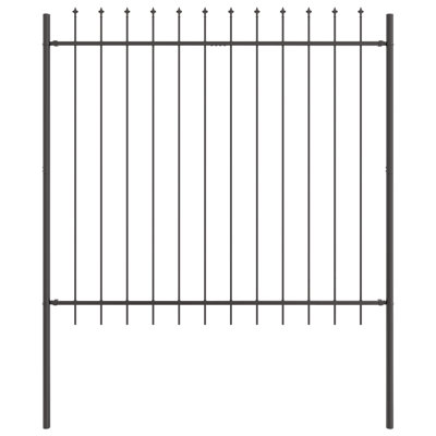 Clôture de jardin vidaXL gris en acier thermolaqué 5,58 x 4,92 pi
