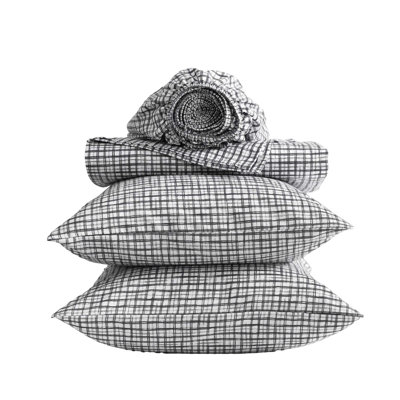 Kenneth Cole Sketchy Check Grey Sheet Set
