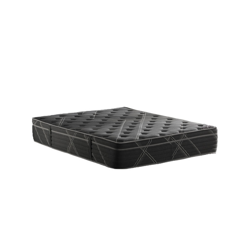 13" Luxury Black/Silver Eurotop Mattress - Inspired by Ancient Egypt - Plush Memory Foam Comfort – Premium Quilted Cover - Made in NJ – Fiberglass-Free – Bed in a Box