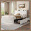 Bed Frame with Storage Headboard, Charging Station & LED Lights – Bed with 4 Drawers, No Box Spring Needed, Noise-Free Design-1480710744-1480710745