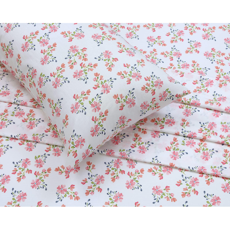 100% Cotton Sheets Sets Soft Crispy Percale Cooling Sheets 16 Inch Deep Pocket Bed Sheets, Bloomex