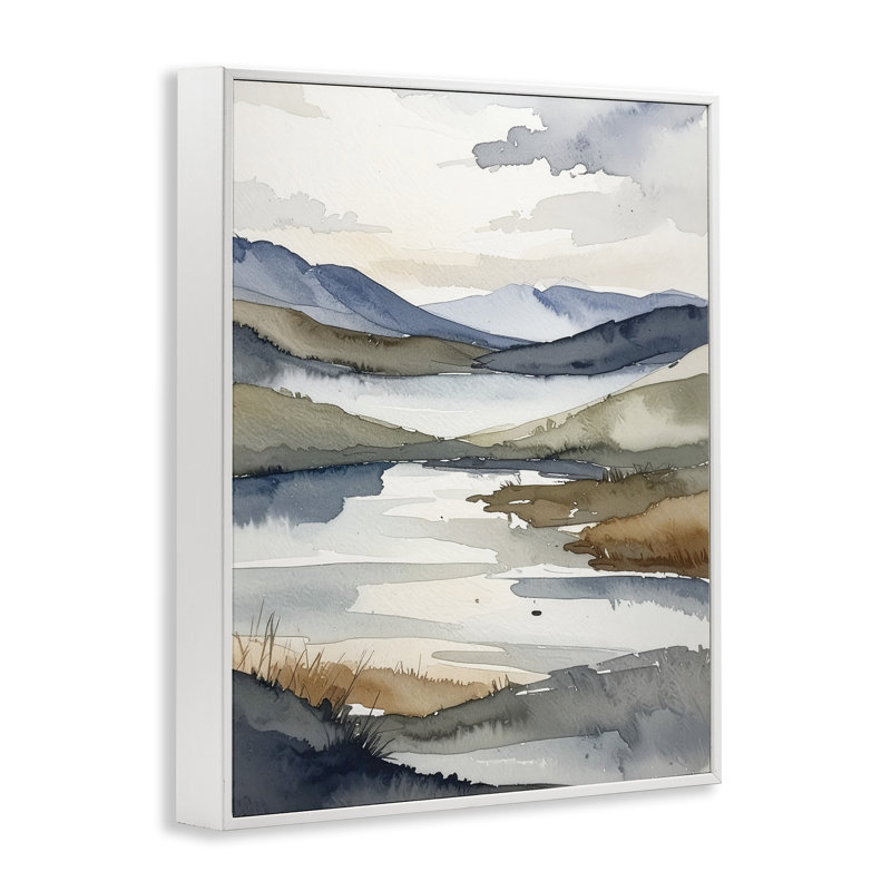 Giclée encadrée «Flow Of Water Pond», conception par Alonza Saunders, Encadrement giclée blanc côtier, H 20 po x l 16 po
