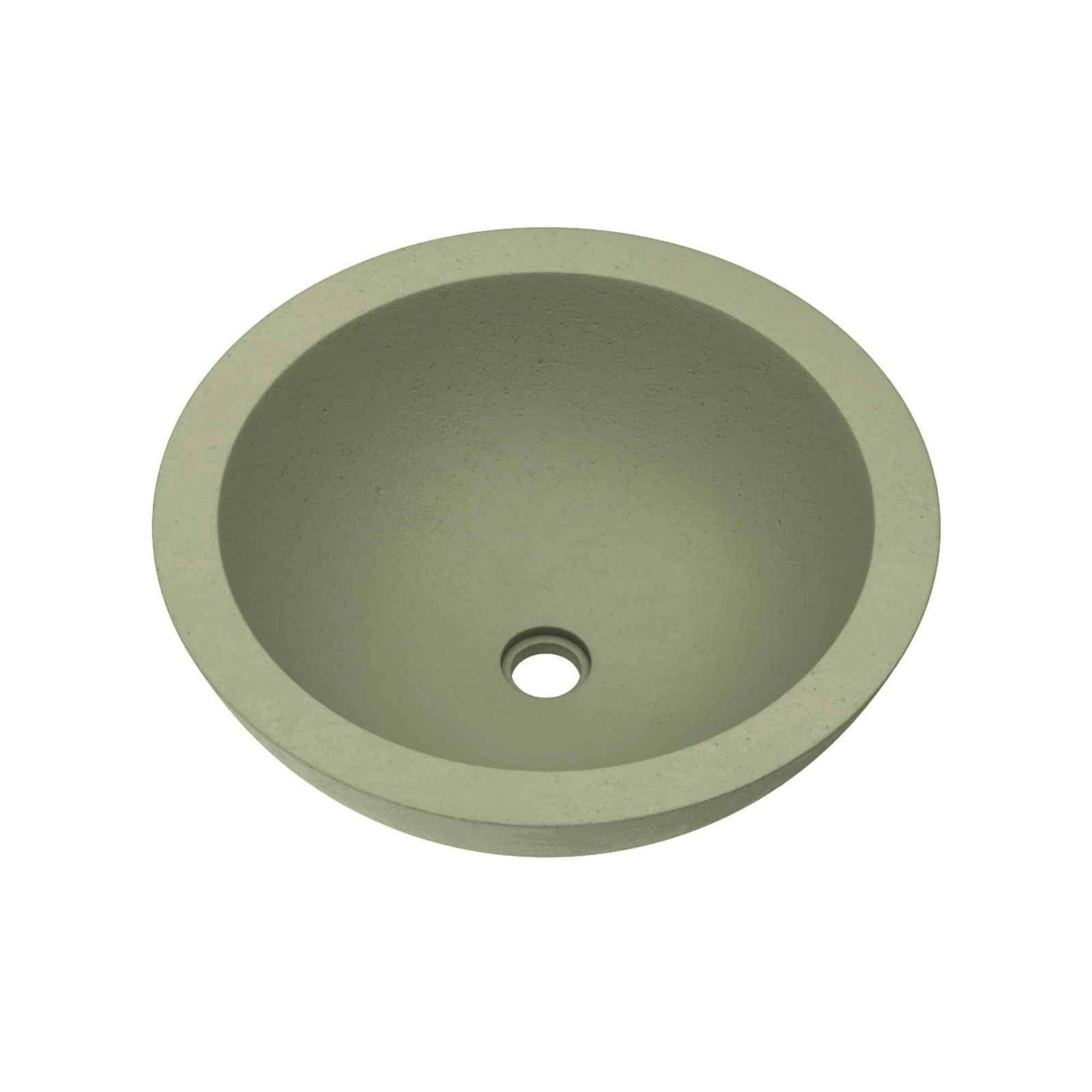 Morro Concrete Handmade Circular Vessel Bathroom Sink, Sage