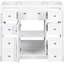 Base de meuble-lavabo de salle de bain 36 po blanc seulement. 6 tiroirs et 1 armoire. Élégance moderne. Bois massif et finition peinte. Autoportant. Base requise pour l'assemblage. Tiroirs de porte. Fabriqué en tablette réglable.-121109768