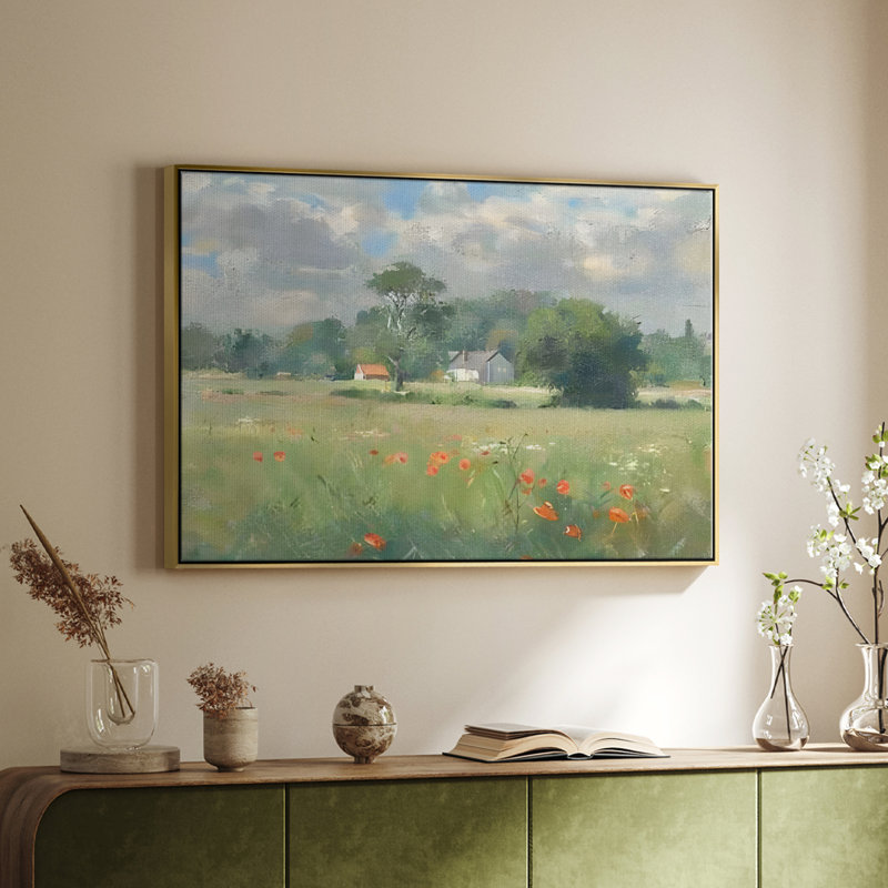 «Vintage Landscape - CCLXI» sur toile, Or, H 25 po x l 37 po