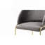 Chaises 2 pièces en velours et pieds en métal doré - Gris foncé-1387609094