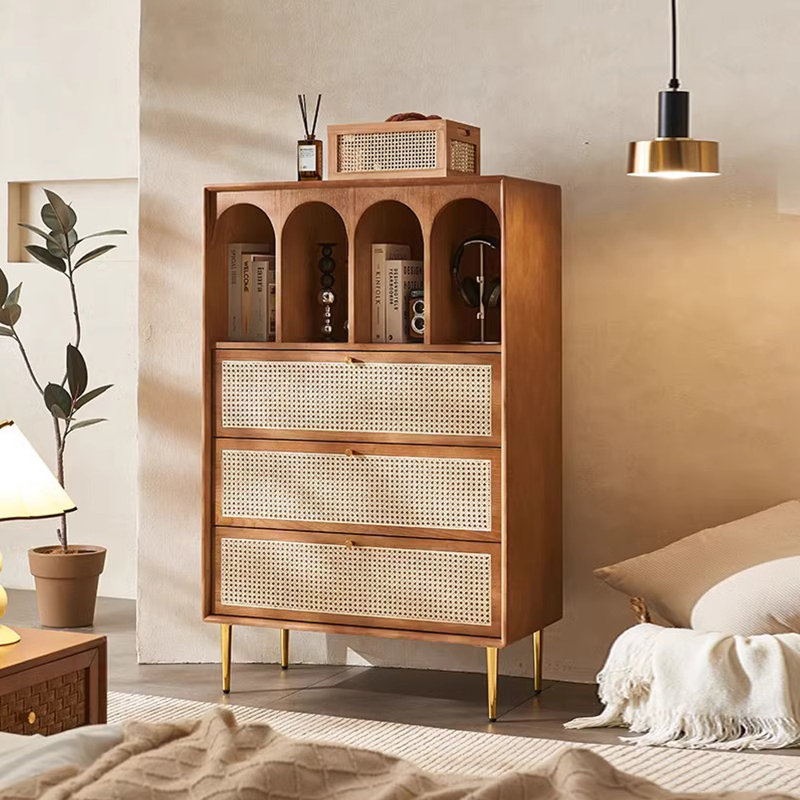 Armoire de rangement moderne en rotin minimaliste