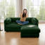 Élégant canapé 2 places en chenille verte avec siège de rangement repose-pieds