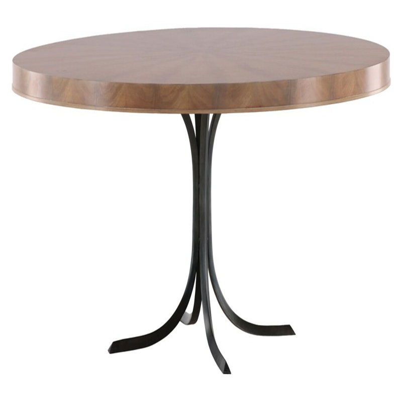 Rendition Round Solid Wood Dining Table, Dove Gray