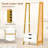 2PCS Bookshelf w/ 2 Storage Drawers Sturdy Metal Frame Anti-toppling Devices-207864266