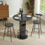 31.5" Round Bar Height Dining Set With Built-in Wine Rack (set Of 3)-85292715