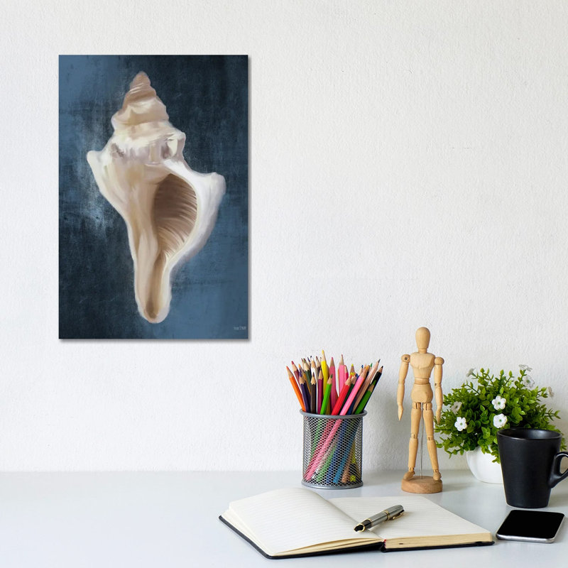Conch Shell Blues II by House Fenway - Wrapped Canvas Print, 20.32 cm H x 30.48 cm W
