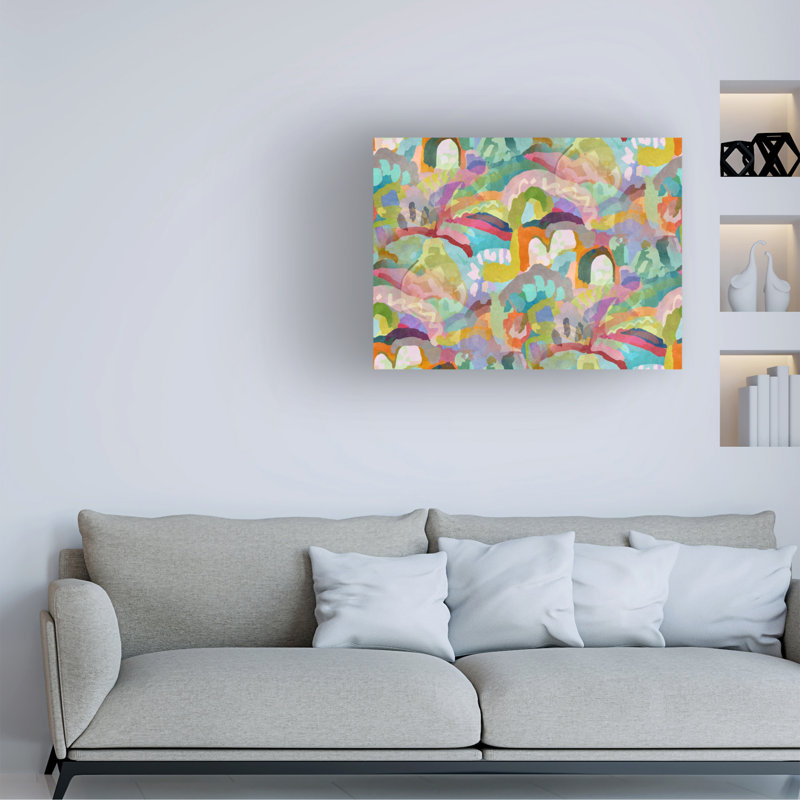 Art mural sur toile tendue - «Alegria Motif» de Suzanne Allard pour décoration de salon, de chambre à coucher ou de bureau - 18 x 24