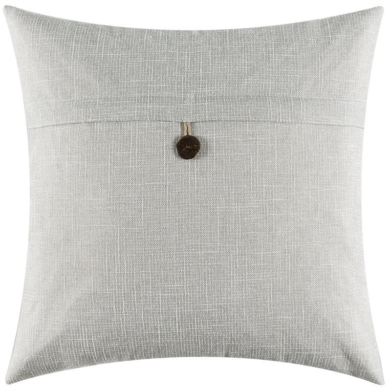 Housses de coussin Vinatage à un bouton 2, Gris / blanc