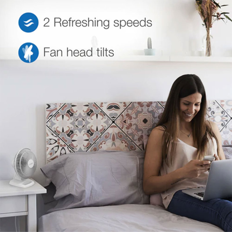 Lasko 6-Inch White 2-Speed Table-Top Cooling Fan