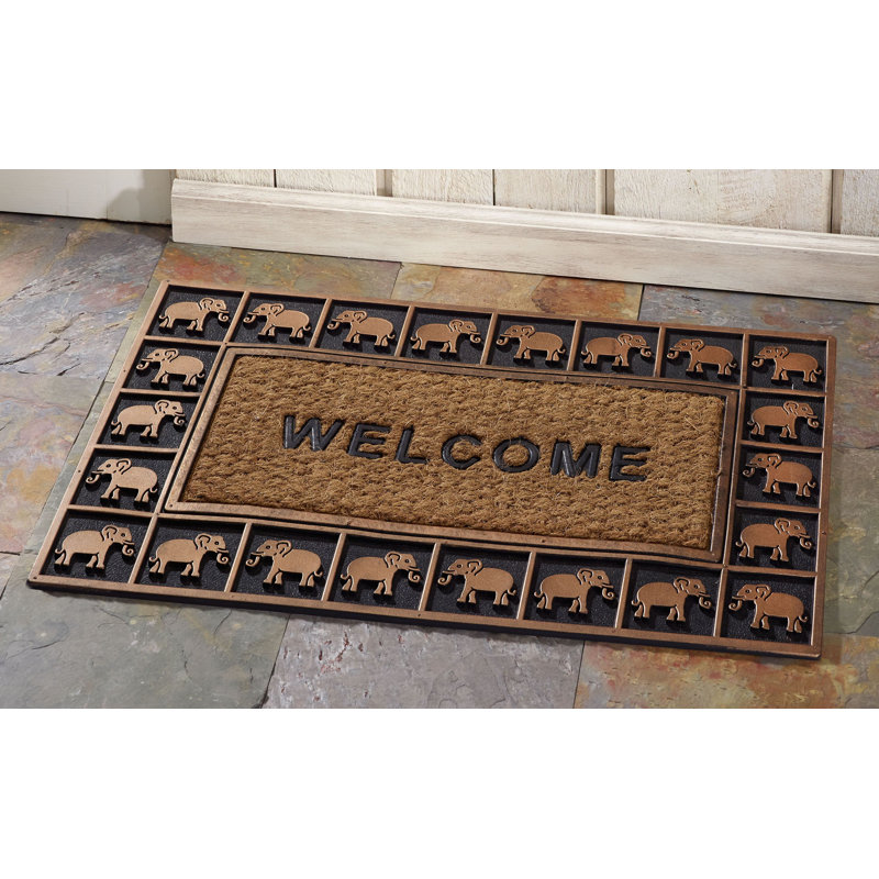 Elephant Border Outdoor Doormat