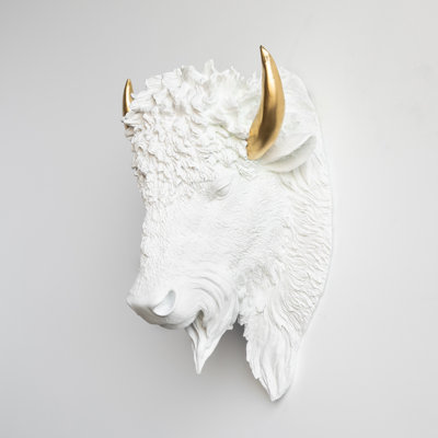 Faux Taxidermy Bison Head Wall Décor