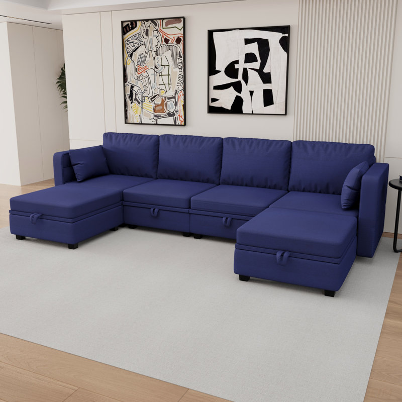 Canapé modulaire modulaire en U avec méridienne réversible Canapé modulaire modulaire avec sièges de rangement (modulaire)