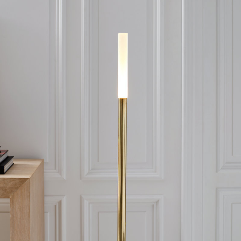 Rousseau LED Torchiere Floor Lamp, Antique Burnished Brass