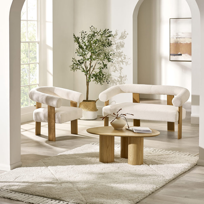 Destyny Boucle Upholstered Bench