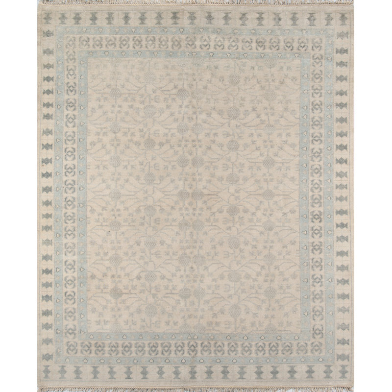 Concord Wool Oriental Area Rug in Blue/Ivory, Rectangle 2' x 3'