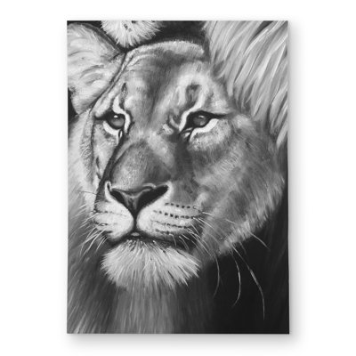 Lion and Lioness Hyperrealist Wildlife Outdoor Area Rug