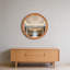 Miroir mural jaune brun 30 po x 30 po avec cadre en bois massif perlé, miroir rustique