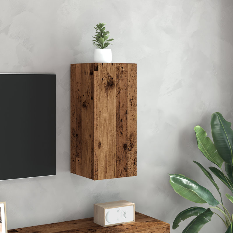 Dorminy H TV Stand, 60cm H x 30.5cm W x 30cm D, Smoked Oak