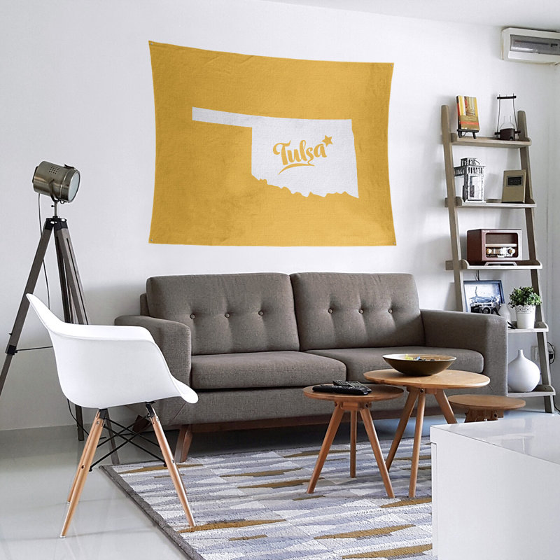 Tapisserie Tulsa Oklahoma, H 51 po x l 60 po, Jaune
