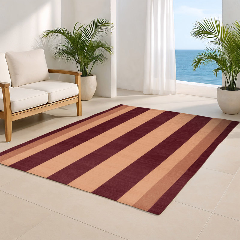 Tapis d'intérieur et d'extérieur à carreaux rouge, Rectangulaire 2 pi x 3 pi