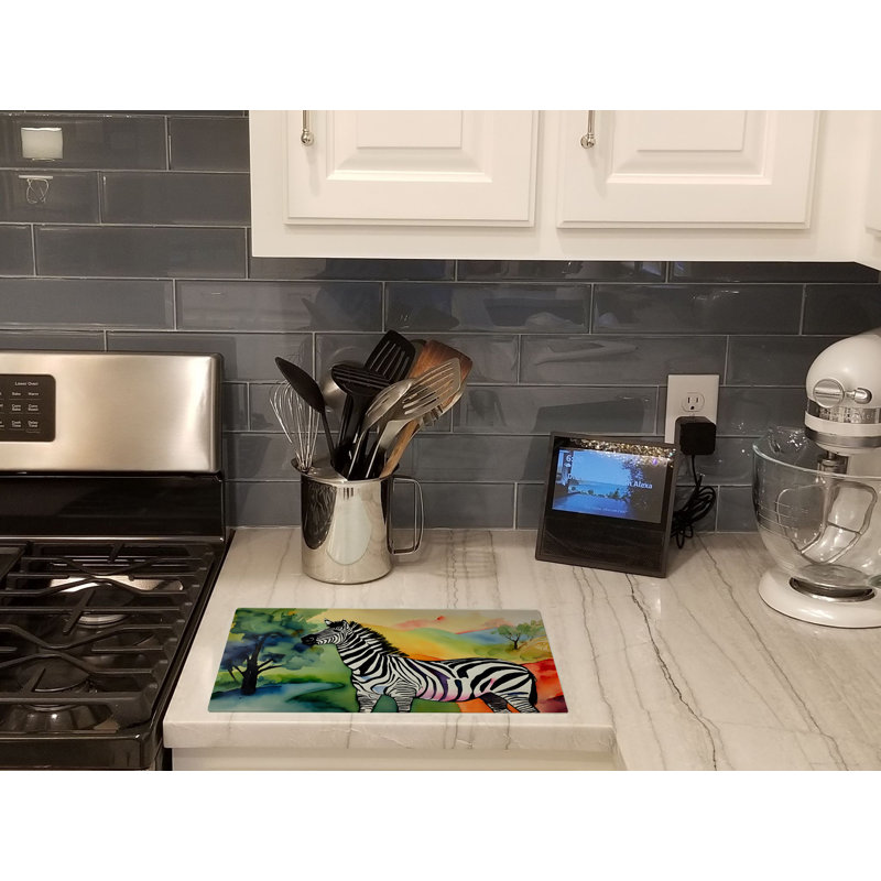Zebra Glass Cutting Board Large